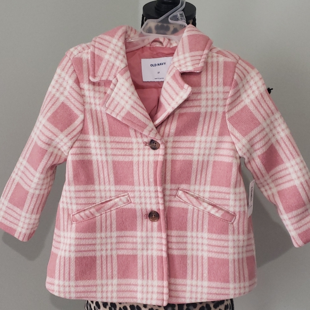 Pink plaid coat